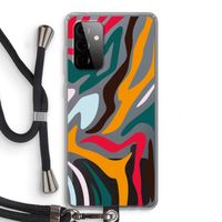 Colored Zebra: Samsung Galaxy A72 5G Transparant Hoesje met koord