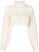 Fabiana Filippi roll-neck cashmere cropped jumper - Blanc - thumbnail