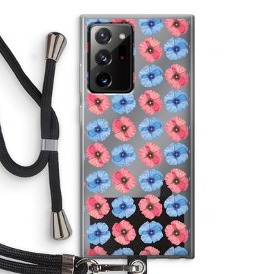 Klaproosjes: Samsung Galaxy Note 20 Ultra / Note 20 Ultra 5G Transparant Hoesje met koord