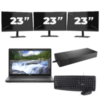 Dell Vostro 14 5401 - Intel Core i5-10e Generatie - 14 inch - 16GB RAM - 256GB SSD - Windows 11 Home + 3x 23 inch Monitor