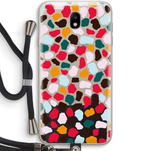 Colored Giraffe: Samsung Galaxy J7 (2017) Transparant Hoesje met koord