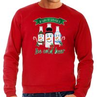 Bellatio Decorations foute kersttrui/sweater heren - IJskoud bier - rood - Christmas beer 2XL  -