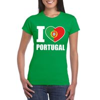 Groen I love Portugal fan shirt dames