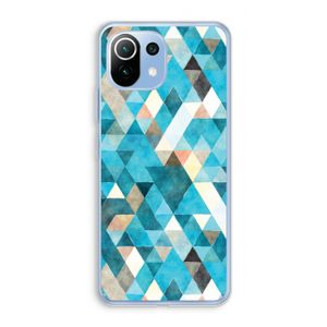 Gekleurde driehoekjes blauw: Xiaomi Mi 11 Lite Transparant Hoesje