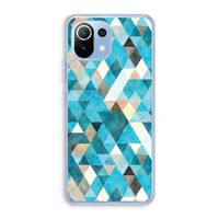 Gekleurde driehoekjes blauw: Xiaomi Mi 11 Lite Transparant Hoesje