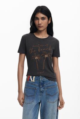 Palmboom T-shirt - BLACK - XL