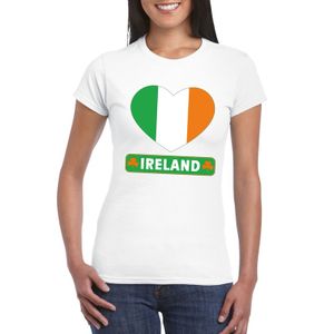 Ierland hart vlag t-shirt wit dames