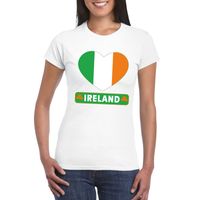 Ierland hart vlag t-shirt wit dames