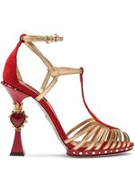 Dolce & Gabbana sandales en daim à talon biseauté 105 mm - Rouge