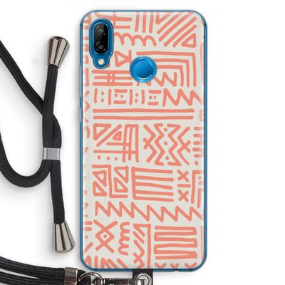 Marrakech Pink: Huawei P20 Lite Transparant Hoesje met koord