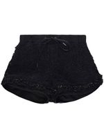 sacai short en tweed à taille haute - Noir