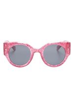 Chiara Ferragni lunettes de soleil à monture ronde - Rose