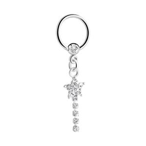 Jeweled Ball Closure Ring met bedel Chirurgisch staal 316L / Belegde messing Piercingringen