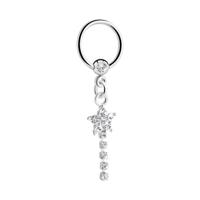 Jeweled Ball Closure Ring met bedel Chirurgisch staal 316L / Belegde messing Piercingringen