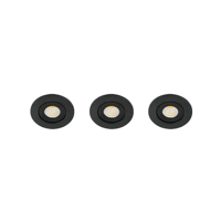Set 3x Libra LED mini spot kantelbaar 3Watt rond ZWART dimbaar