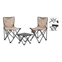 Tafel met twee stoelen Lifetime Zwart Crème 42 x 42 x 72 cm