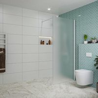 Fortifura Galeria inloopdouche - 90x200cm - mat glas - wandarm - mat wit SW797929/SW797906