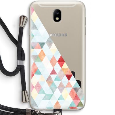 Gekleurde driehoekjes pastel: Samsung Galaxy J7 (2017) Transparant Hoesje met koord
