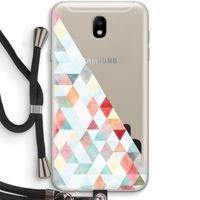 Gekleurde driehoekjes pastel: Samsung Galaxy J7 (2017) Transparant Hoesje met koord