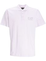 Ea7 Emporio Armani polo en coton à patch logo - Blanc - thumbnail