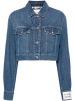 Moschino veste crop en jean à ornements en cristal - Bleu - thumbnail