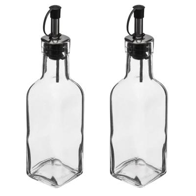 5Five Azijn/Olie flessen voor op tafel - 2x stuks - glas - 160 ml - olijfolie en tafelazijn