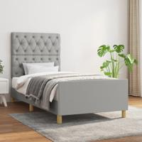 Bedframe zonder matras 80x200 cm stof lichtgrijs