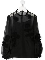 Dolce & Gabbana Kids blouse à effet de transparence - Noir - thumbnail