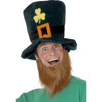Groene dwergen hoed met rode baard Leprechaun   -