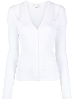 Alexander McQueen cardigan à découpes - Blanc