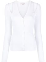 Alexander McQueen cardigan à découpes - Blanc