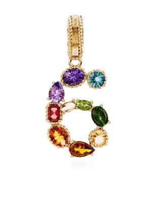 Dolce & Gabbana pendentif Charm 6 Lettering en or 18ct serti de pierres