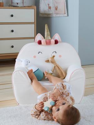 Eenhoornschuim fauteuil, aanpasbaar wit