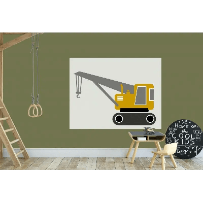 Designed4Kids behangpaneel kraanwagen oker