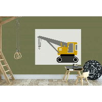 Designed4Kids behangpaneel kraanwagen oker