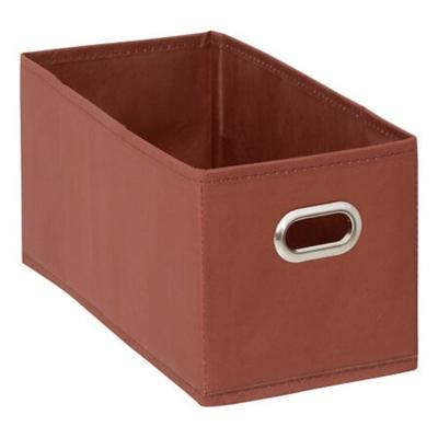 Opbergmand/kastmand - roestbruin - linnen - 7 liter - 31 x 15 x 15 cm - Opbergbox