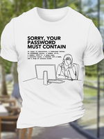 Men's Funny Word Sorry Your Password Must Contain Loose Cotton T-Shirt - thumbnail