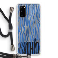 Blauwe nerven: Samsung Galaxy S20 Transparant Hoesje met koord