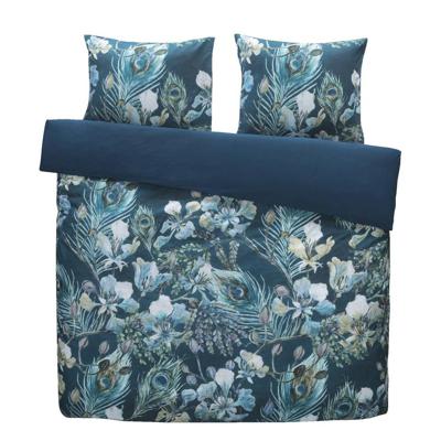 2e Halve Prijs Leen Bakker - Royal Dekbedovertrek Amari Botanisch - 200x200/220 Cm - Katoen - Blauw