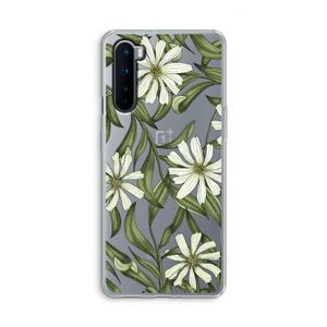 Wit bloemenpatroon: OnePlus Nord Transparant Hoesje