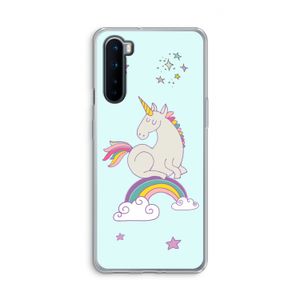 Regenboog eenhoorn: OnePlus Nord Transparant Hoesje