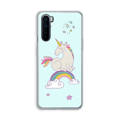 Regenboog eenhoorn: OnePlus Nord Transparant Hoesje