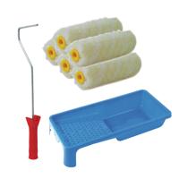 Sorex Verfrollers schilderen set - beugel en verfbak - 5x anti spat vacht verfrollers - 10 cm