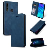 Retro huid voelen Business magnetische horizontale Flip lederen case voor Huawei P Smart 2019 & P Smart plus 2019 & mate 30 Lite (marineblauw)