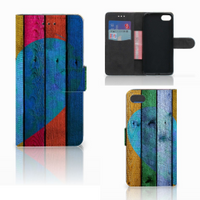 Huawei Y5 2018 Book Style Case Wood Heart - Cadeau voor je Vriend - thumbnail