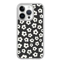 iPhone 14 Pro hybride hoesje - Retro bloempjes