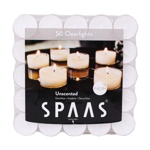 Spaas Clearlights theelichtjes/waxinelichtjes - 50x - wit - 4,5 branduren