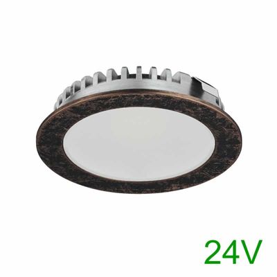 LED inbouwspot 24V 2.5W 140 lumen 2700K 100° 58mm bronskleurig dimbaar IP20 Hafele 3094