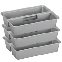 Sunware organiser - 3 stuks - kunststof - 40 x 30 cm - grijs - 2 vakken