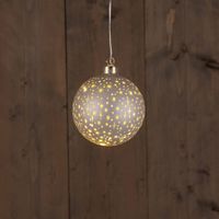 Anna's Collection - B.O.T. Ball Glass Matt Champagne With Stars 10 cm